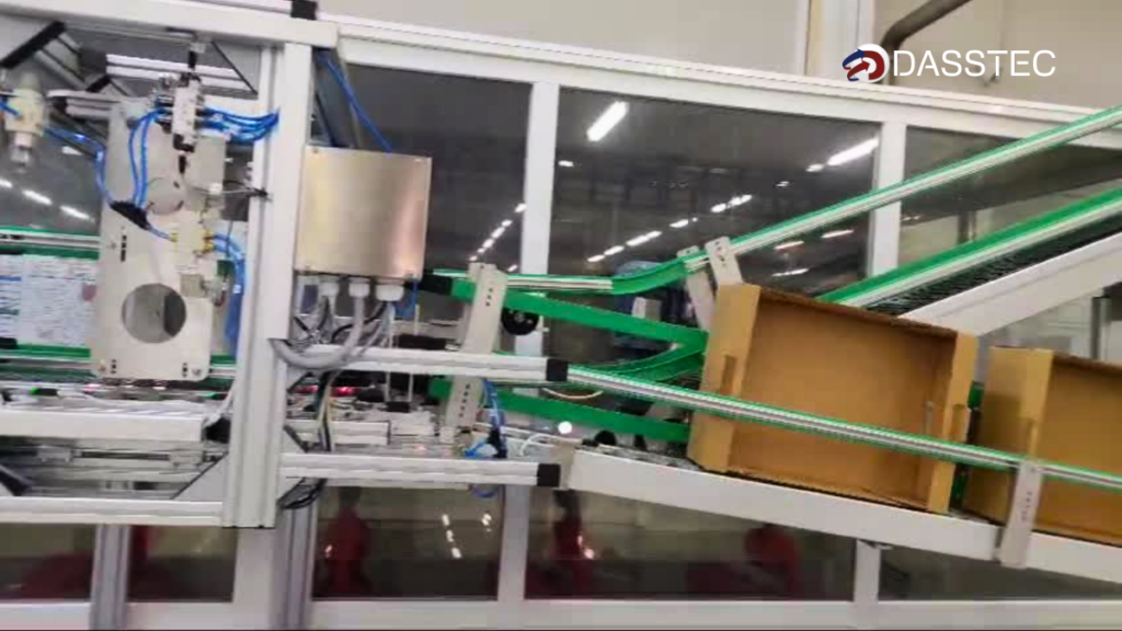 Sistem de transport și acumulare cutii de carton către zona de ambalare - Conveioare Dasstec