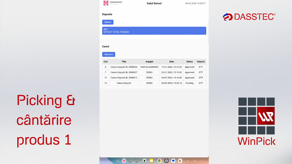 WinPick WP Add-on Dasstec pentru ManWinWin CMMS picking si cantarire